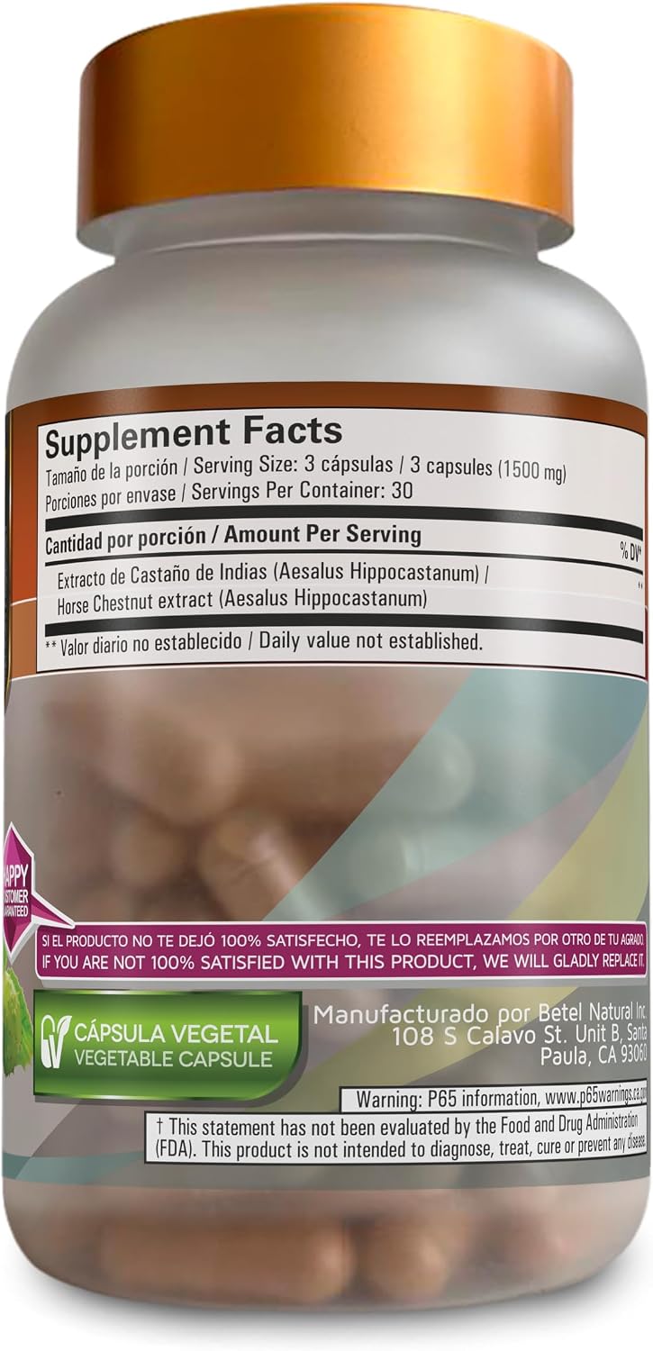 Betel Natural Premium Horse Chestnut 1500 mg - 90 Capsules - görsel 2