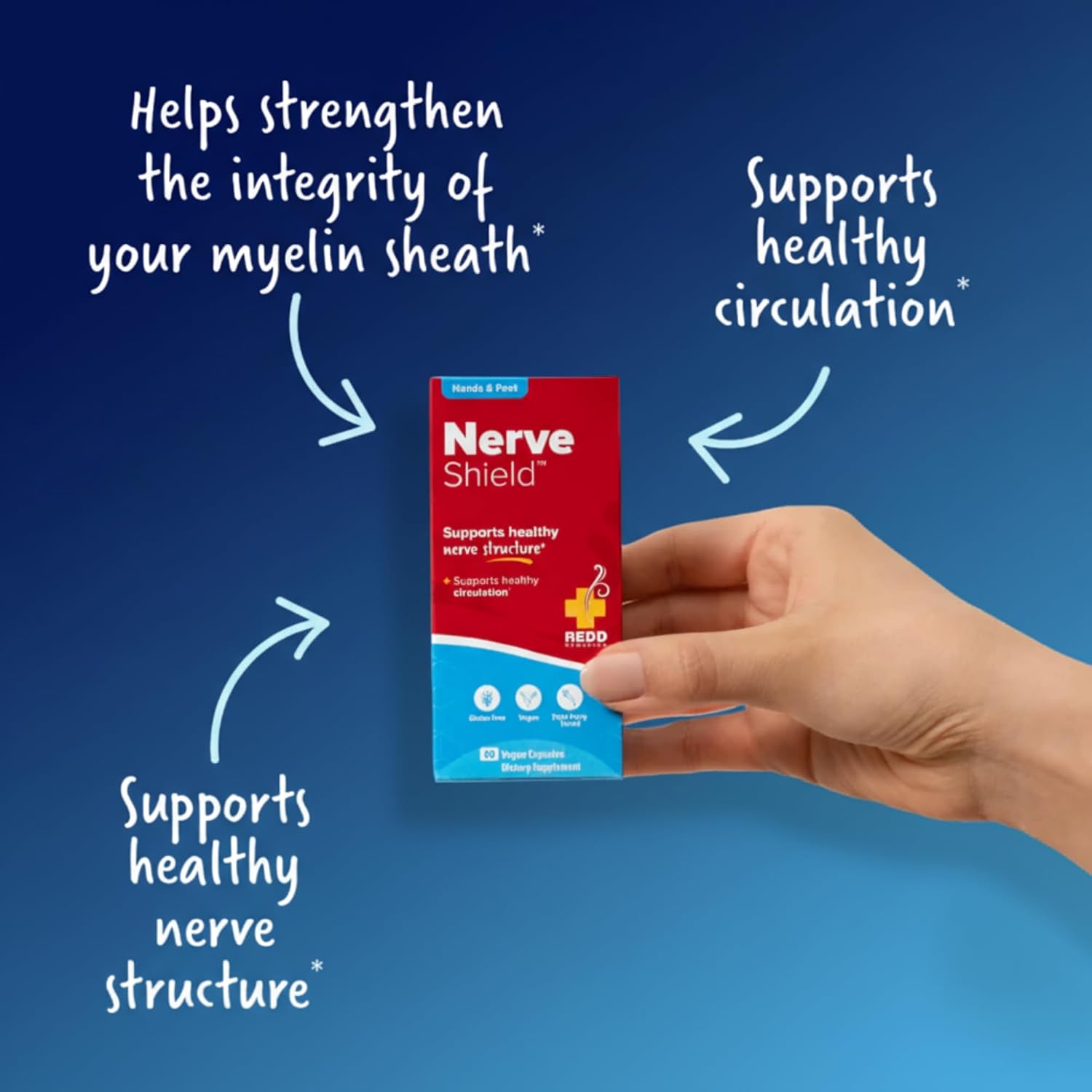 Redd Remedies Nerve Shield, Supports Healthy Nerve Structure and Circulation, 120 Vegan Capsules - görsel 4