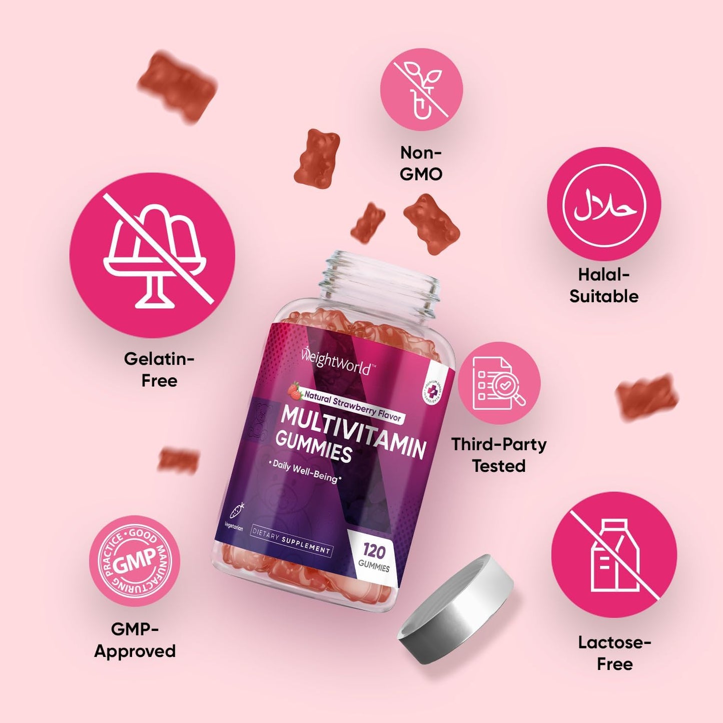 WeightWorld Multivitamin Gummies for Women and Men - 120 Gummies - görsel 6