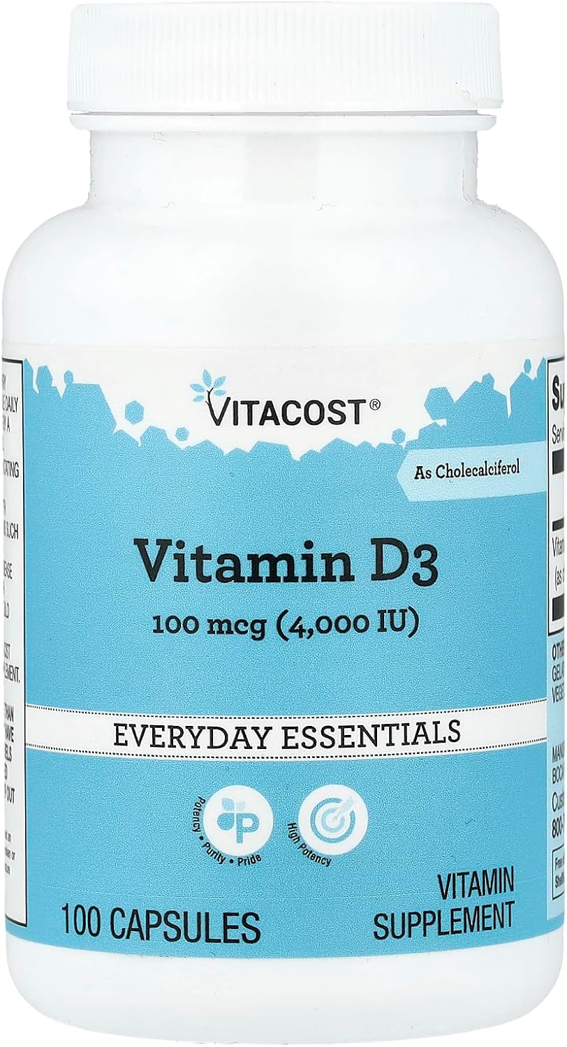 Vitacost Vitamin D3, 100 mcg (4,000 IU), 100 Capsules - görsel 1