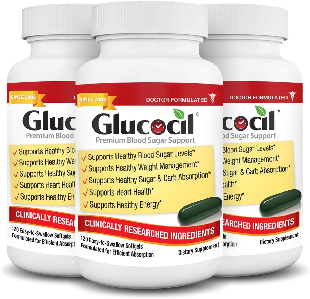 Glucocil – Softgels – Premium Blood Sugar Support – 3 Pack - görsel 1