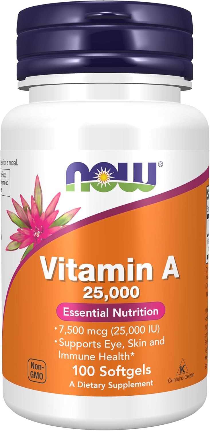 NOW Foods Vitamin A (Fish Liver Oil) 25,000 IU, 250 Softgels - görsel 9