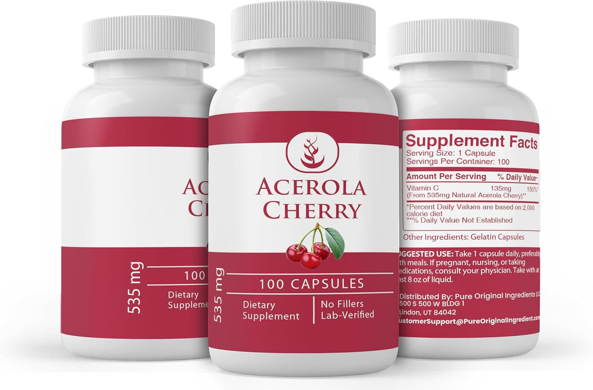 Pure Original Ingredients Acerola Cherry (100 Capsules) - Pure, No Additives - görsel 4