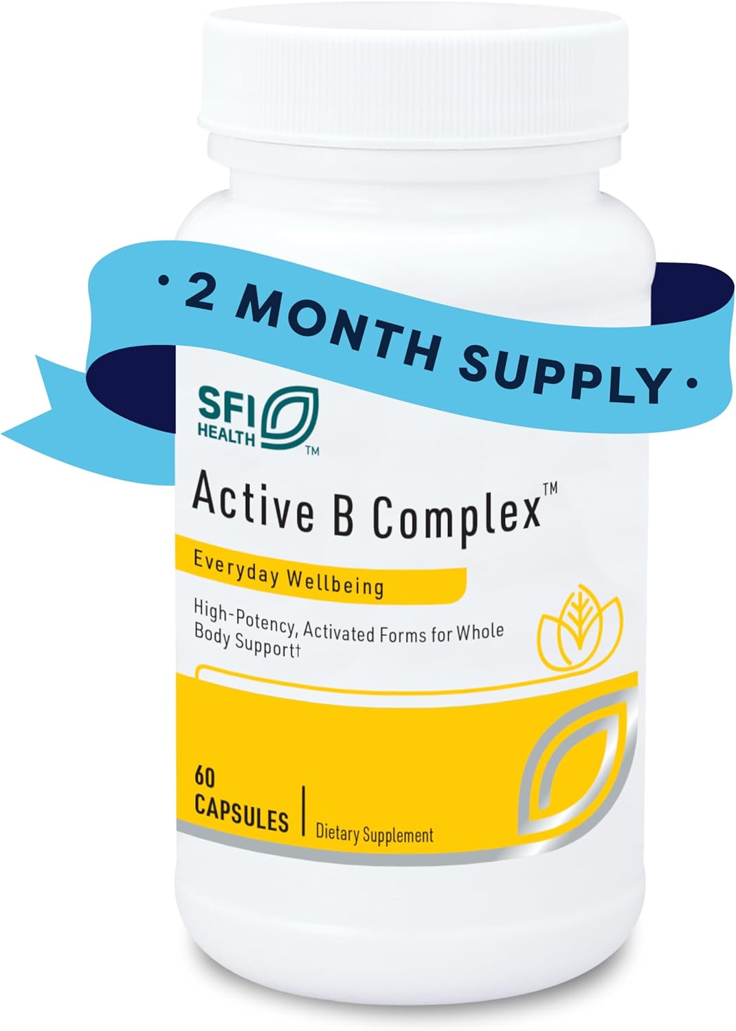 SFI Health Active B Complex - Methylated Vitamin B Complex with Methyl Folate, B12, B6 - 60 Capsules - görsel 1