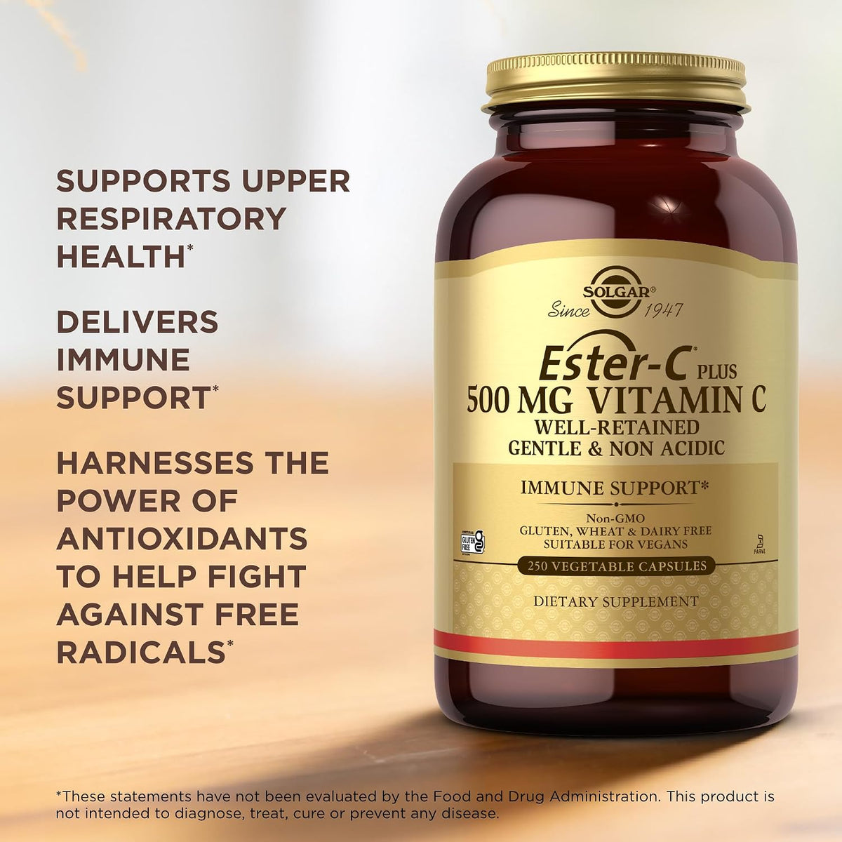 Solgar Ester-C Plus 500 mg Vitamin C (Ascorbate Complex) - 250 Vegetable Capsules - görsel 5