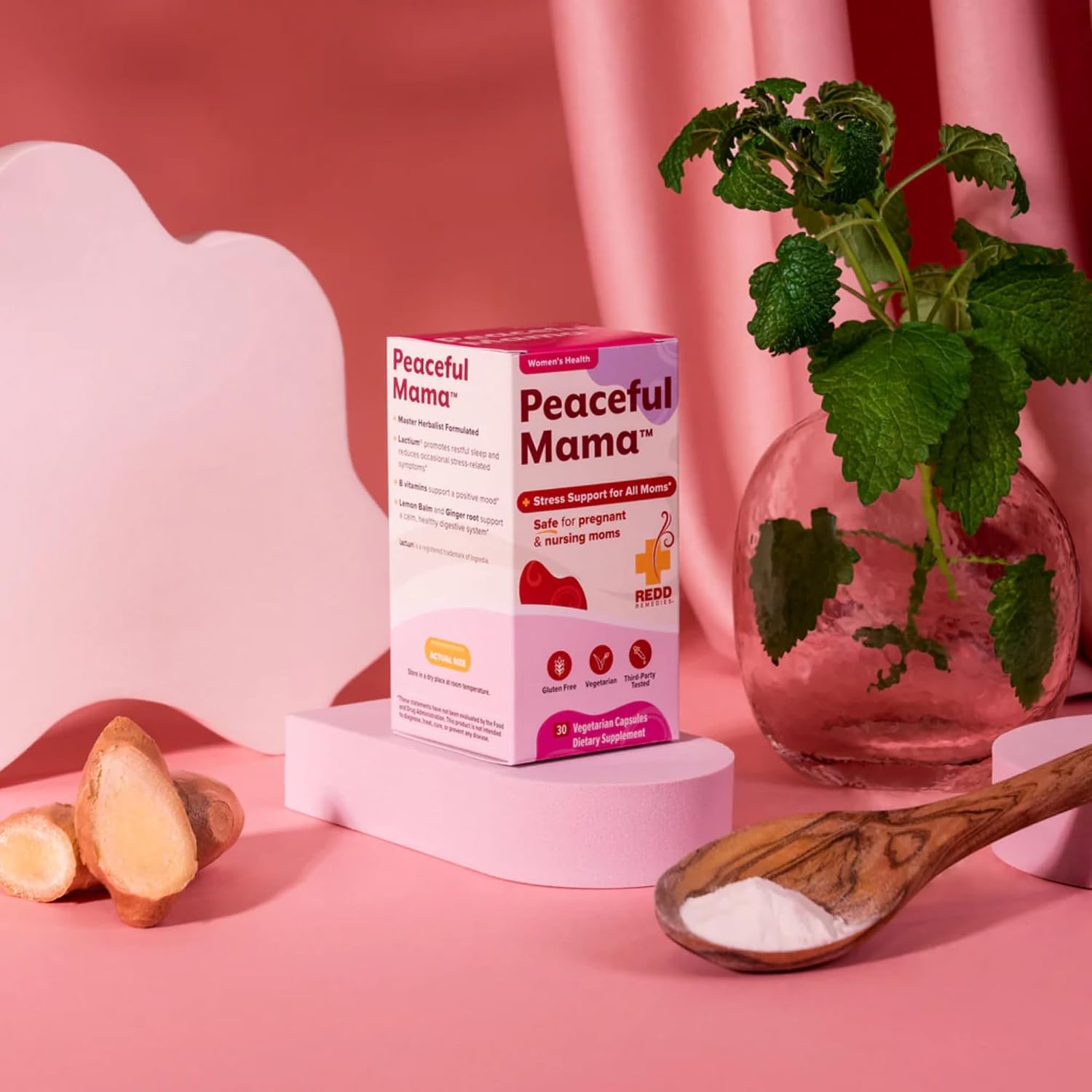 Redd Remedies Peaceful Mama | Designed for Women in All Stages of Life | with Lactium, Lemon Balm, and Ginger Root | 30 Servings - görsel 3