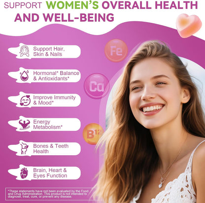 Totaria Sugar Free Women's Multivitamin Gummies with Iron, Mixed Flavours