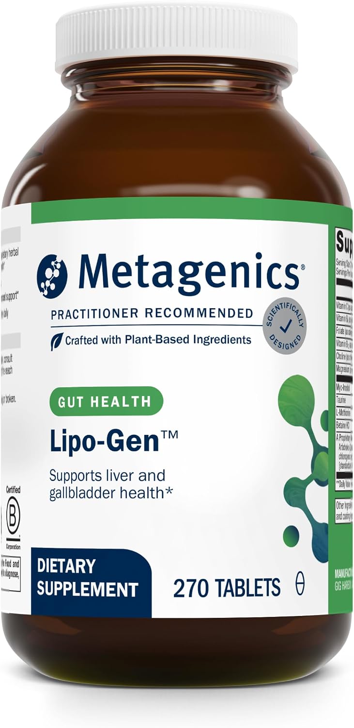 Metagenics Lipo-Gen - Lipotropic Liver and Gallbladder Support Supplement with Vitamin B12, Choline, Inositol and Artichoke Extract - 270 Tablets - görsel 8