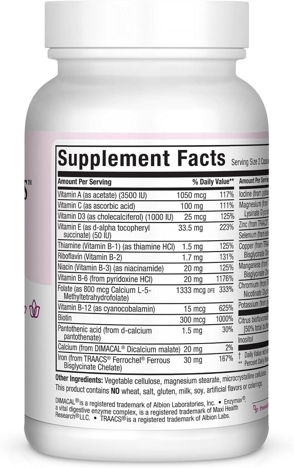 Maxi Health Prenatal Vitamins with Methyl Folate – 60 Capsules - görsel 2