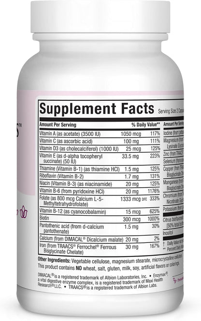 Maxi Health Prenatal Vitamins with Methyl Folate – 60 Capsules