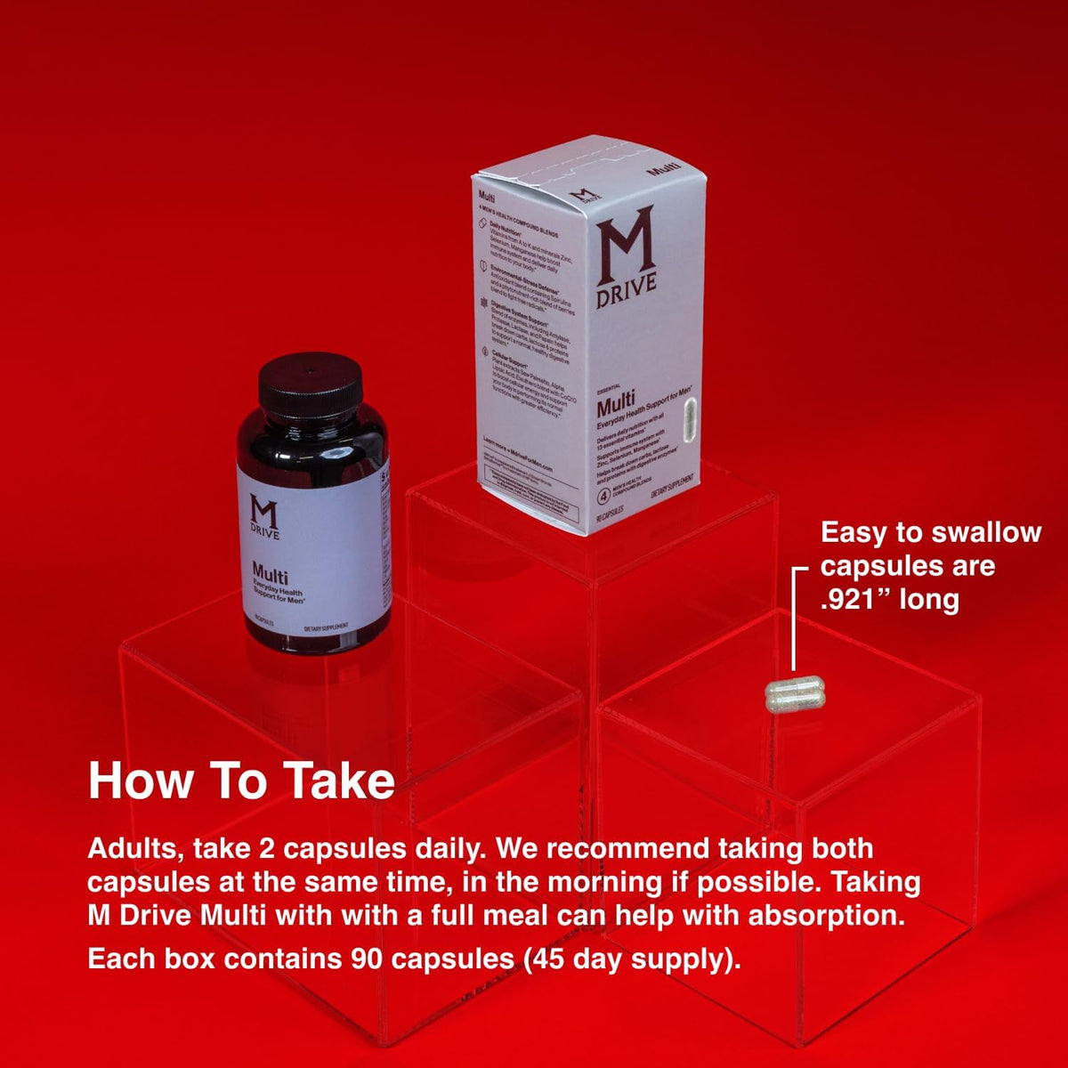 Mdrive Men's Multivitamin - Daily Supplement with CoQ10, Digestive Enzymes, and Vitamin K2 (90 Capsules) - görsel 5
