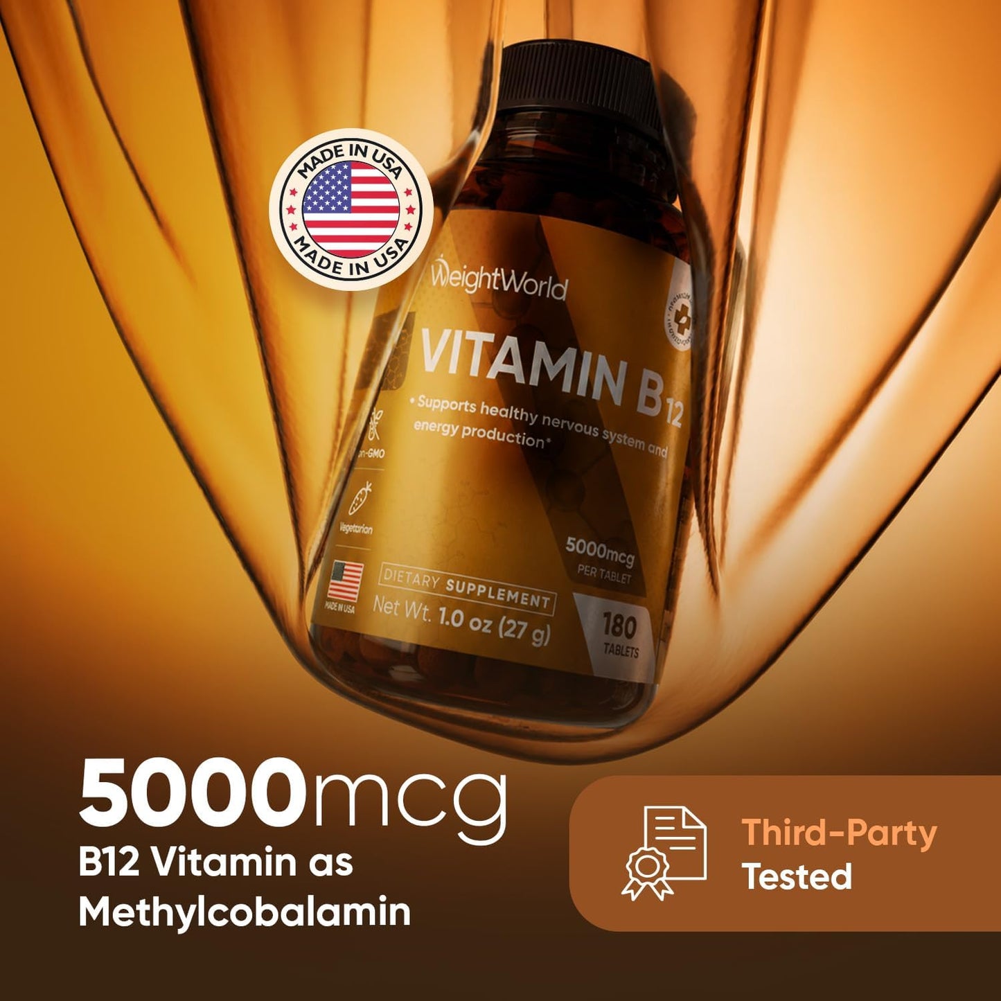 WeightWorld Vitamin B12 5000mcg Methylcobalamin – 180 Tablets (6-Month Supply) - görsel 2