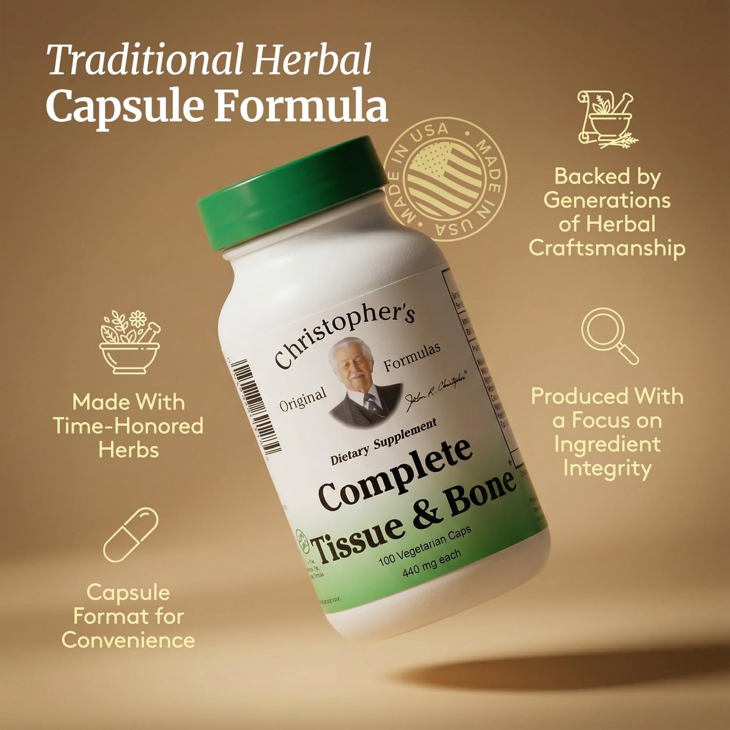 Christopher's Original Formulae Complete Tissue & Bone Formula – 100 Veg Caps - görsel 5