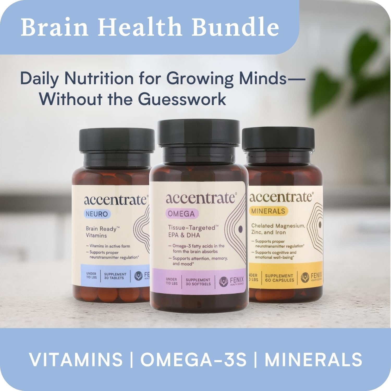 Accentrate Brain Supplement - Complete Methylated Vitamin B Complex with L-Methylfolate, Methylcobalamin, P5P & L-Tyrosine for Concentration, Attention, and Mood - görsel 7