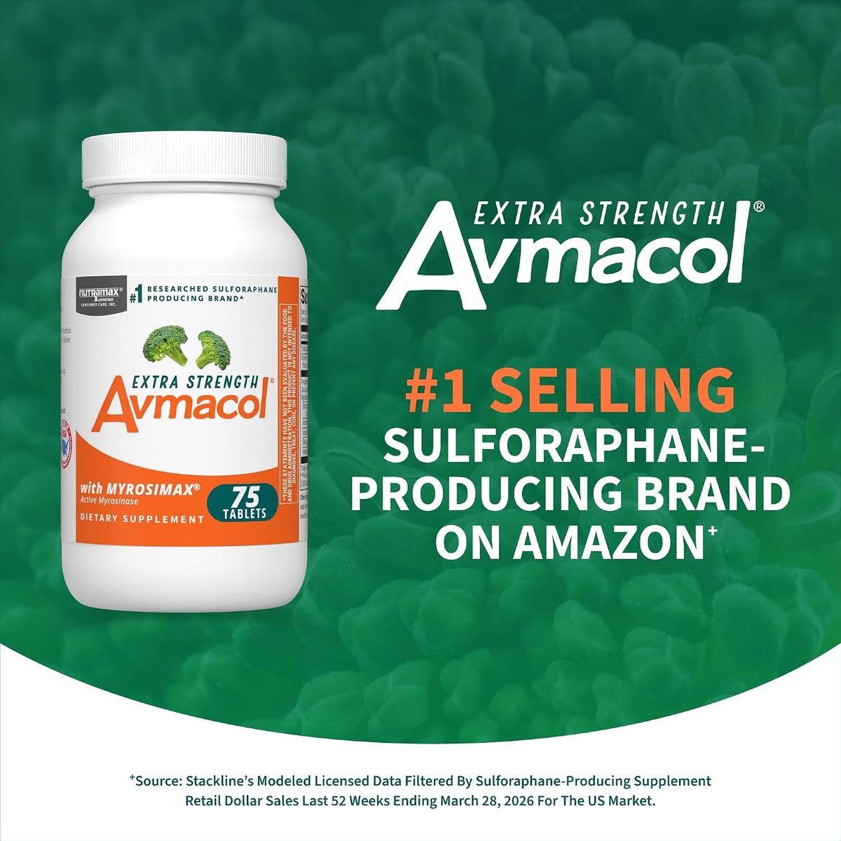 Nutramax Laboratories Avmacol Extra Strength - Sulforaphane Food Supplement for Immune and Natural Defence Support, 75 Tablets - görsel 9