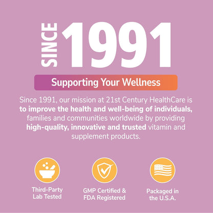 21st Century Biotin Gummies 5000 mcg for Hair, Skin and Nail Health – Vegetarian Strawberry Supplement, 120 Gummies, Gluten-free