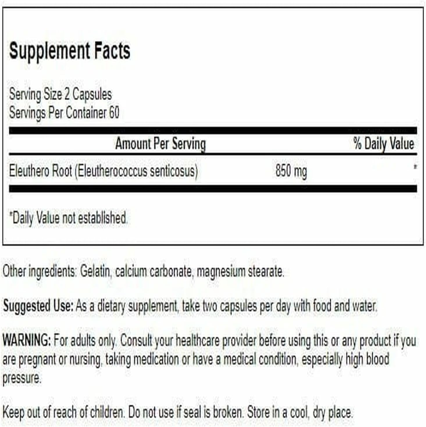 Swanson Eleuthero Root 425 mg, 120 Capsules - görsel 2