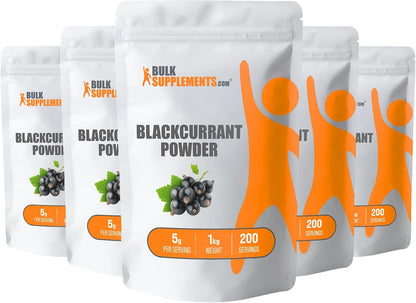 BulkSupplements.com Blackcurrant Powder - Air-Dried, Gluten-Free, 5g per Serving, 250g