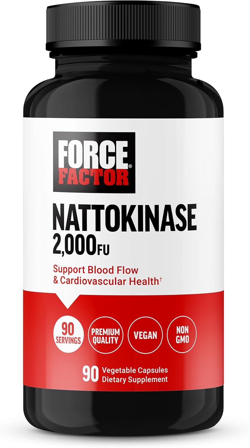 Force Factor Nattokinase 2000 FU, Heart Health & Blood Circulation Support, Non-GMO, Vegan, 90 Veg Capsules - görsel 1