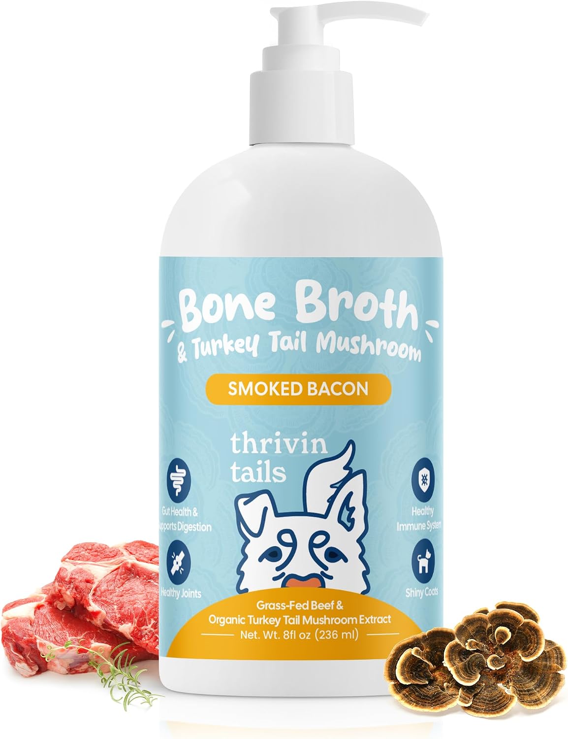Organic Turkey Tail Mushroom & Liquid Bone Broth Dog Food Topper - görsel 9