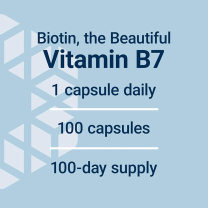 Life Extension Biotin 600 mcg Vitamin B7 Supplement for Hair, Skin & Energy Metabolism – Gluten-Free, Non-GMO – 100 Capsules