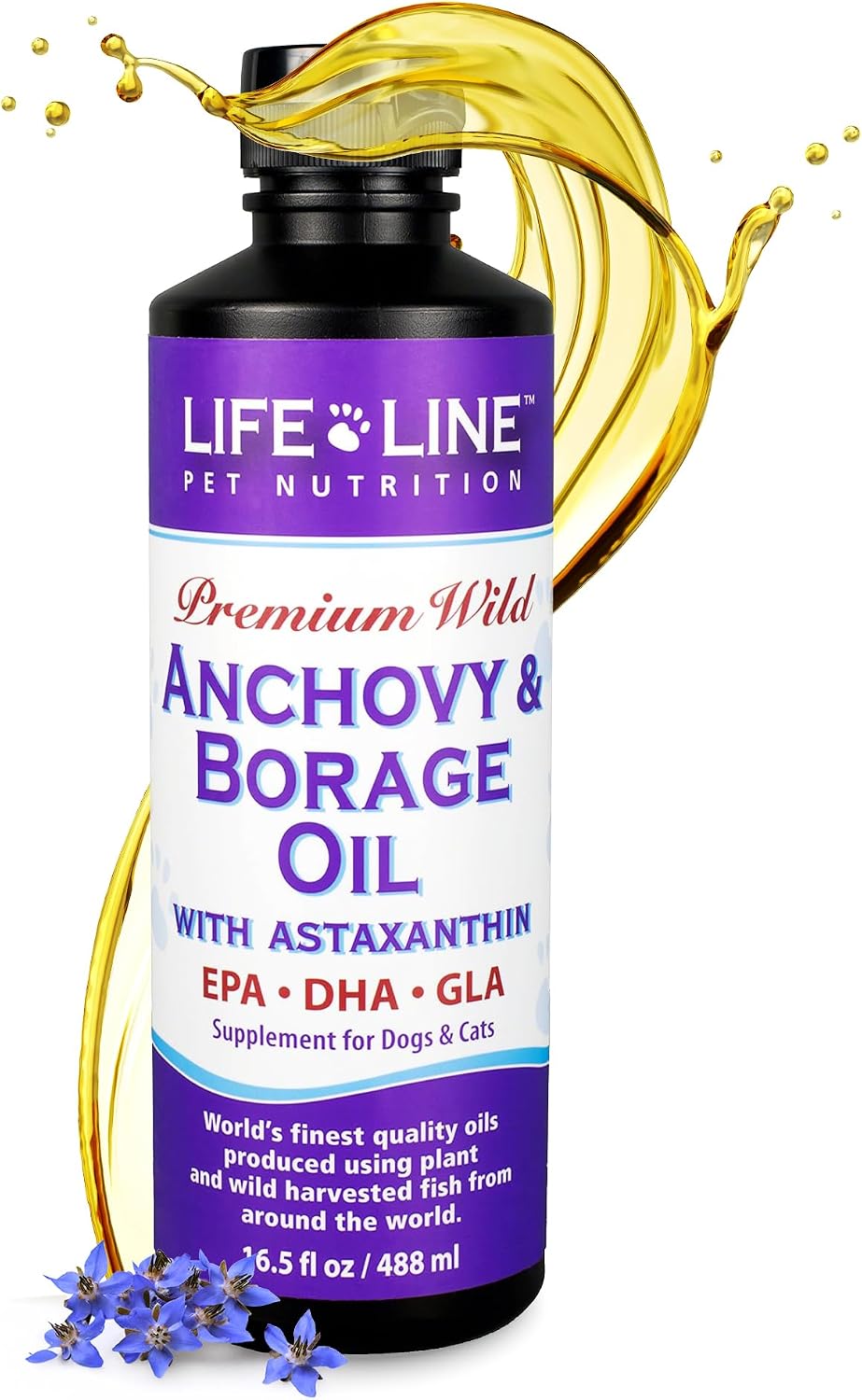 Lifeline Wild Anchovy & Borage Oil for Dogs | Omega-6 GLA Supplement for Skin Health, Allergies & Coat | Reduces Shedding, Itching & Inflammation – 770 ml - görsel 8
