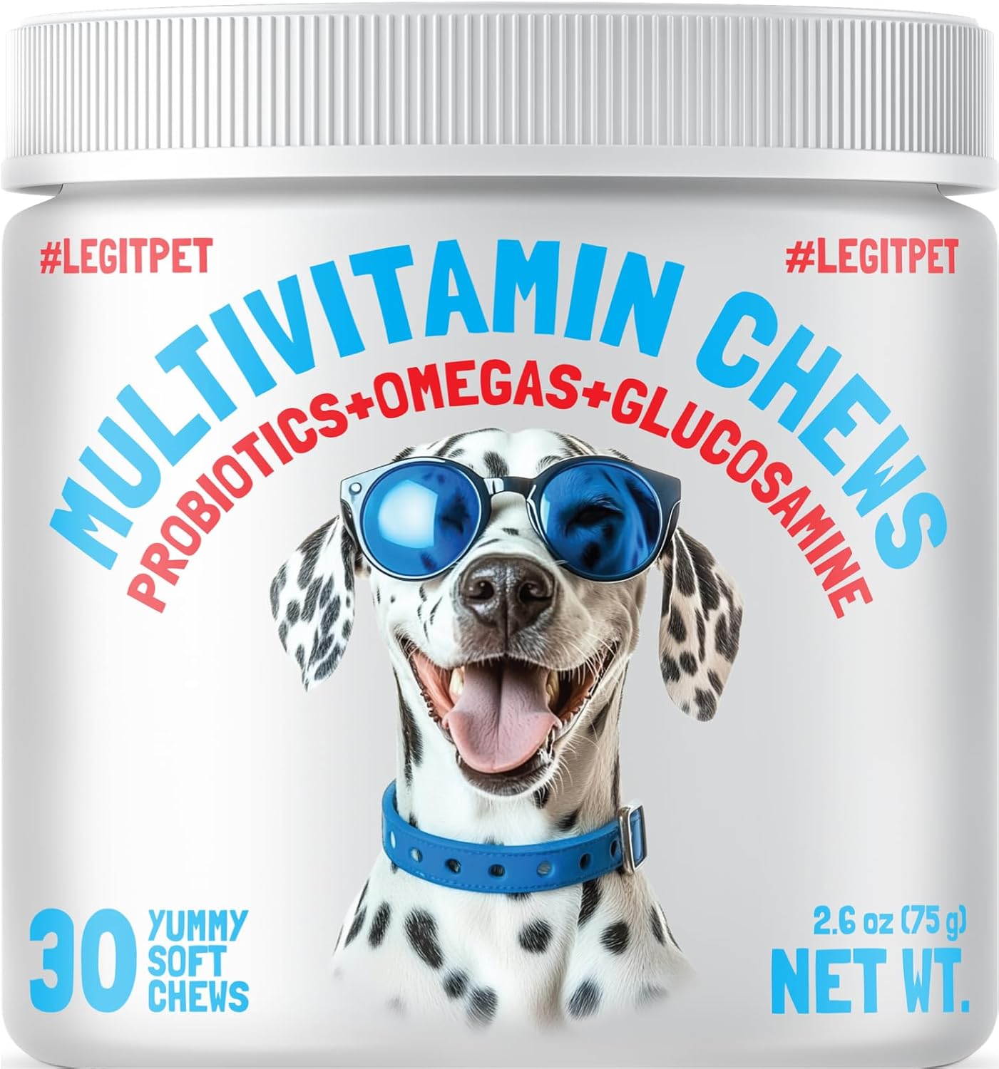 Dog Multivitamin Chews with Glucosamine, Chondroitin, Probiotics & Omegas - 30 Count - görsel 1