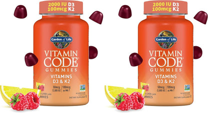 Garden of Life Vitamin Code D3 & K2 Gummies - 45 Gummies, Raspberry Lemon Flavour