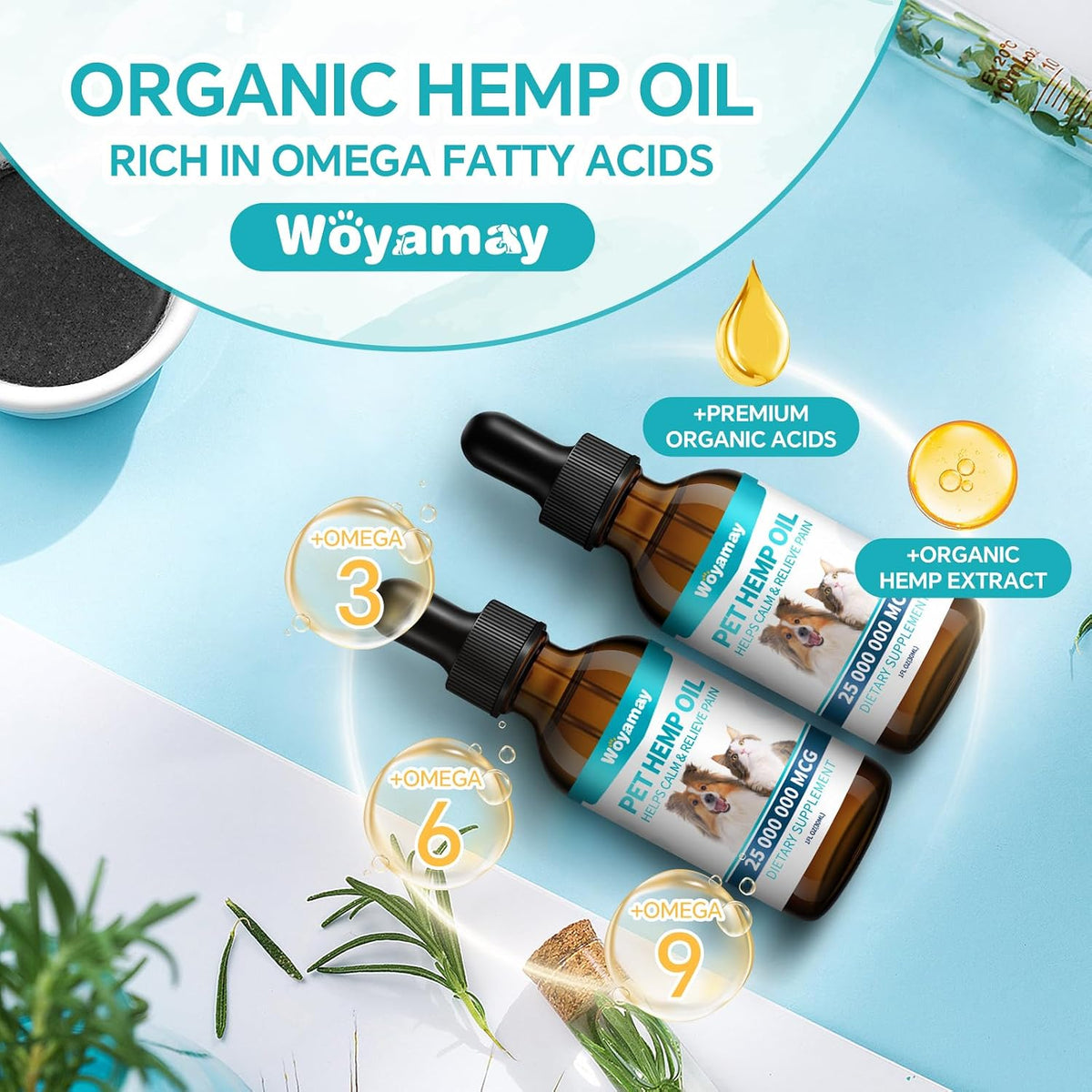 Woyamay Camling Oil for Dogs and Cats – Rich in Omega 3, 6, 9 and Organic Extract (4 Pack) - görsel 2