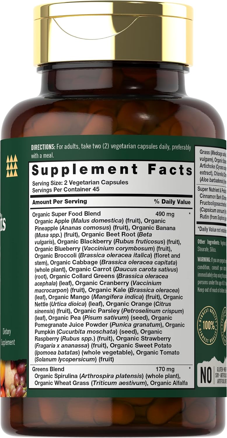 Tahoe Nutritionals Super Fruits and Veggies Capsules - 90 Count – Image 2