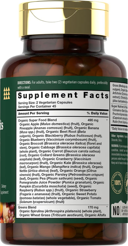 Tahoe Nutritionals Super Fruits and Veggies Capsules - 90 Count – Image 2
