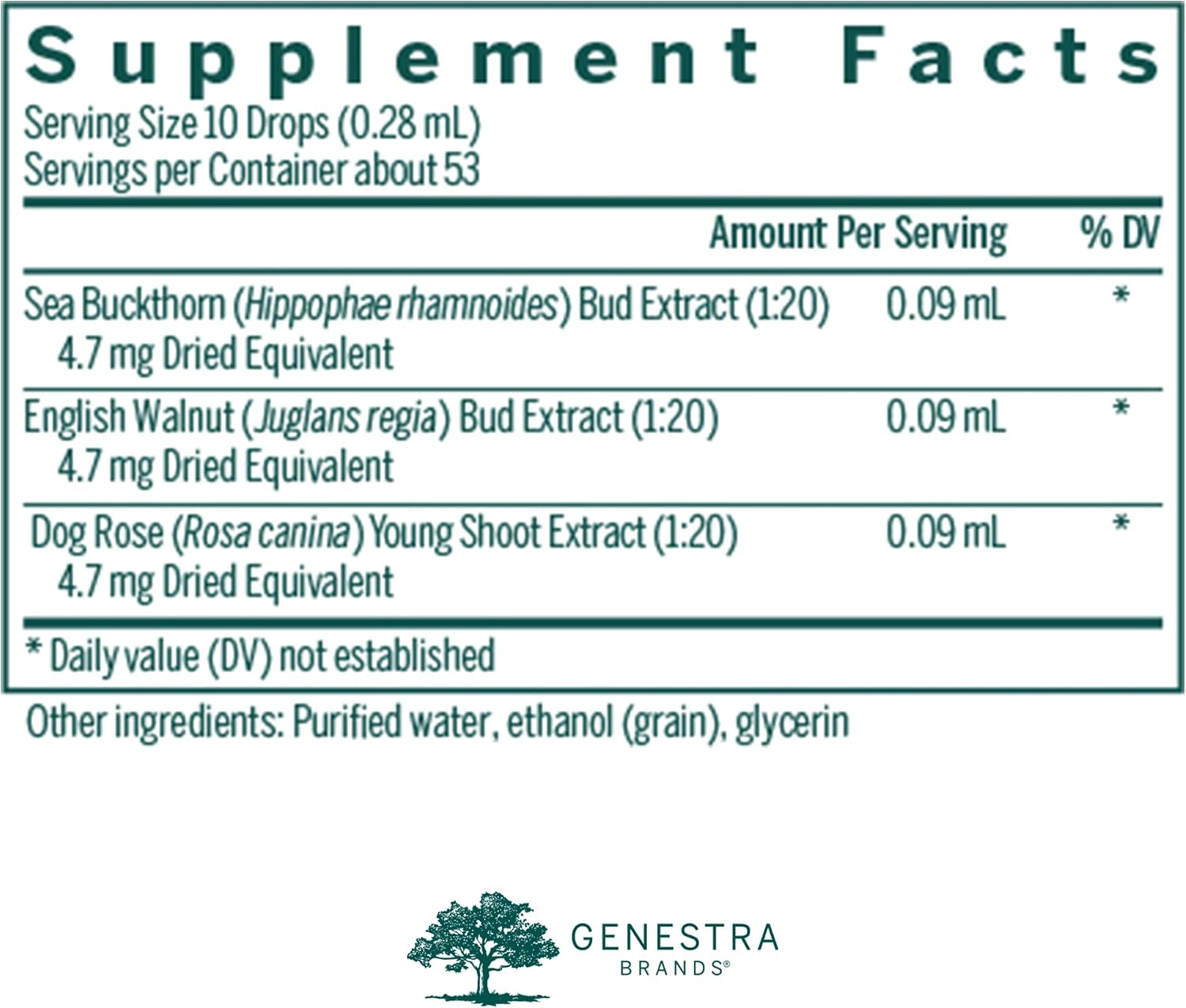 Genestra Brands Imu-gen | Sea Buckthorn, English Walnut, and Dog Rose Herbal Supplement | 15 ml - görsel 2