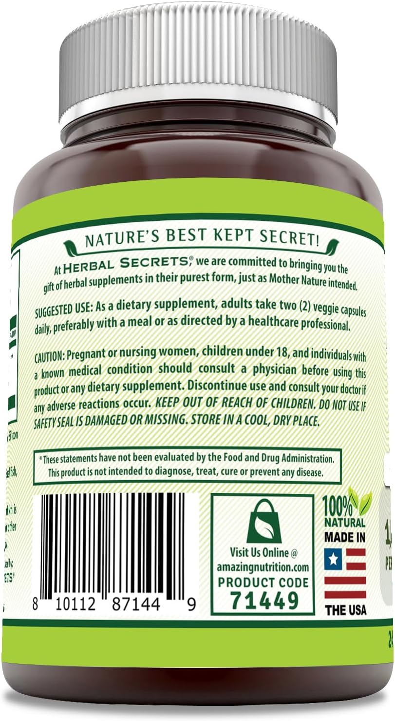 Herbal Secrets Holy Basil Supplement | 1000 mg Per Serving | 240 Veggie Capsules | Non-GMO | Gluten-free | Made in USA - görsel 2