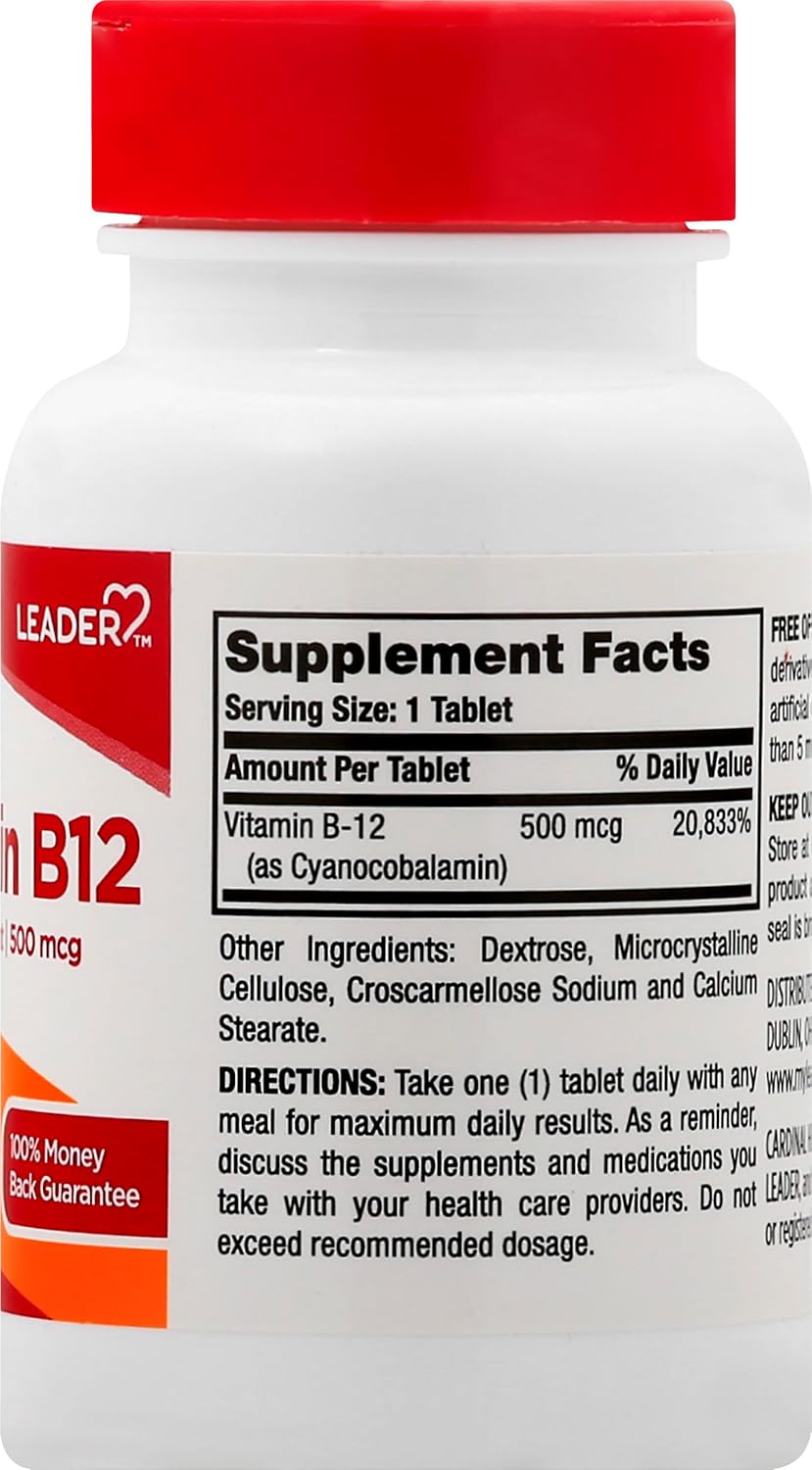 Leader Vitamin B-12 500 µg Tablets (100 Tablets) - görsel 2