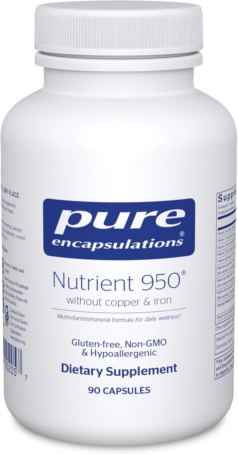 Pure Encapsulations Nutrient 950 Without Copper & Iron – Hypoallergenic Multivitamin and Mineral Formula (180 Capsules) - görsel 8