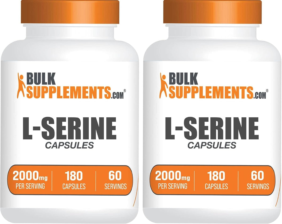 BulkSupplements.com L-Serine Capsules - 2000mg per Serving, 180 Count - görsel 6