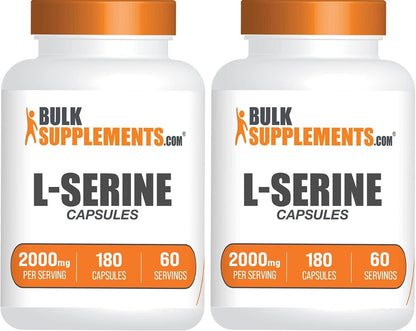 BulkSupplements.com L-Serine Capsules - 2000mg per Serving, 180 Count