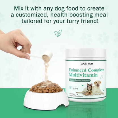 WOMRICH Dog Multivitamin Powder with Probiotics and Omega-3 (454 g / 1 lb)