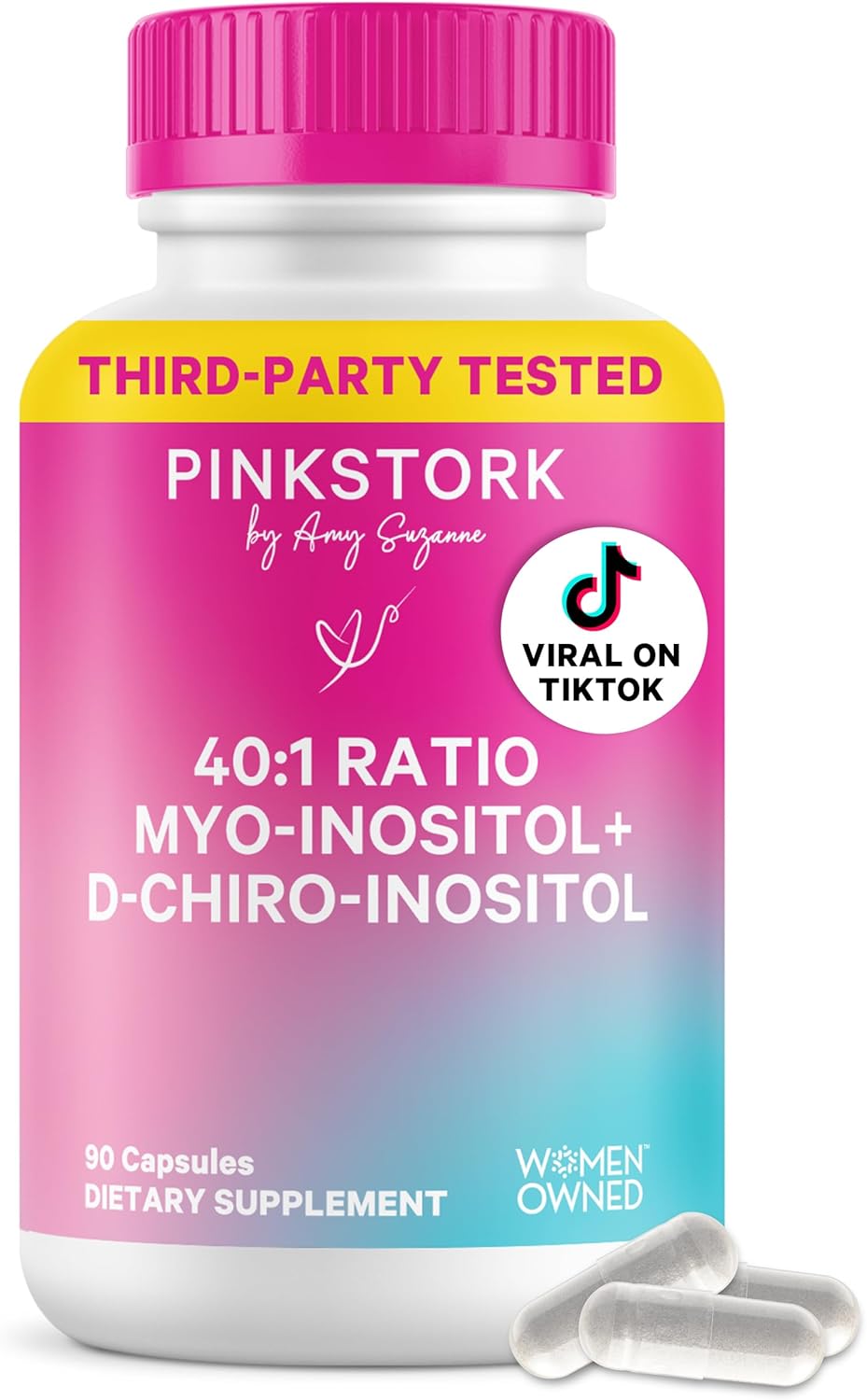 Pink Stork Inositol Supplement for Women, 40:1 Myo & D-Chiro, 30 Servings - görsel 1
