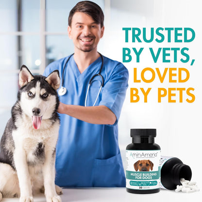 AminAmend Dog Muscle Supplement for Large Breeds – CaHMB & Vitamin D3 (30 Capsules) – Image 3