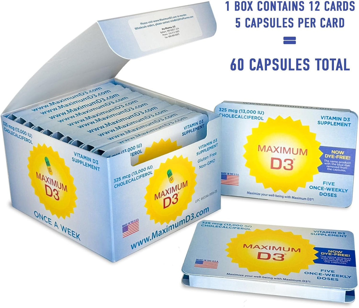 Maximum D3 - Vitamin D3 13,000 IU, 60 Capsules (60-Week Supply) - görsel 2