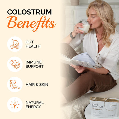 Bovine Colostrum Powder – First-Day Milking for Immune & Gut Support – 60 Servings