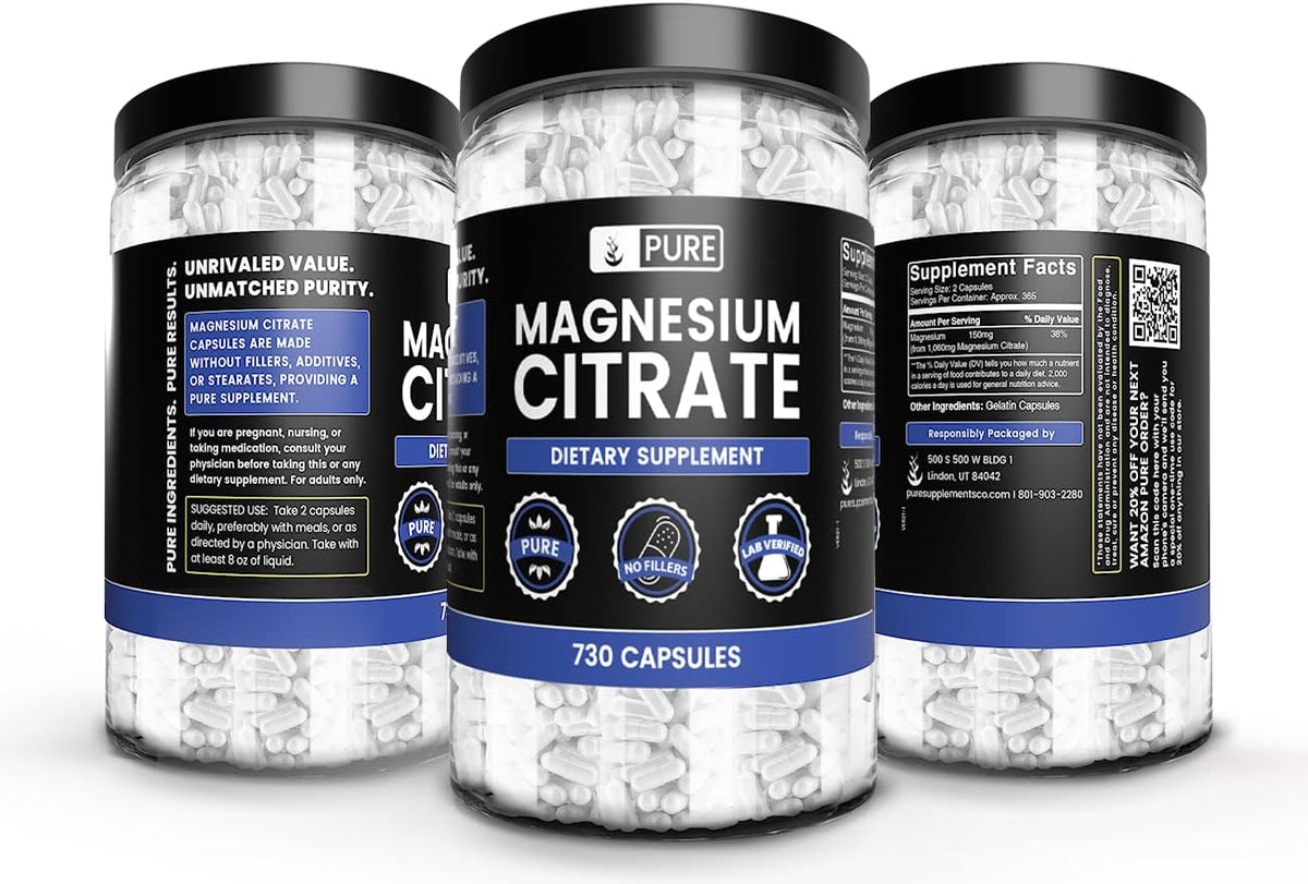 Pure Original Ingredients Magnesium Citrate, 730 Capsules - görsel 4