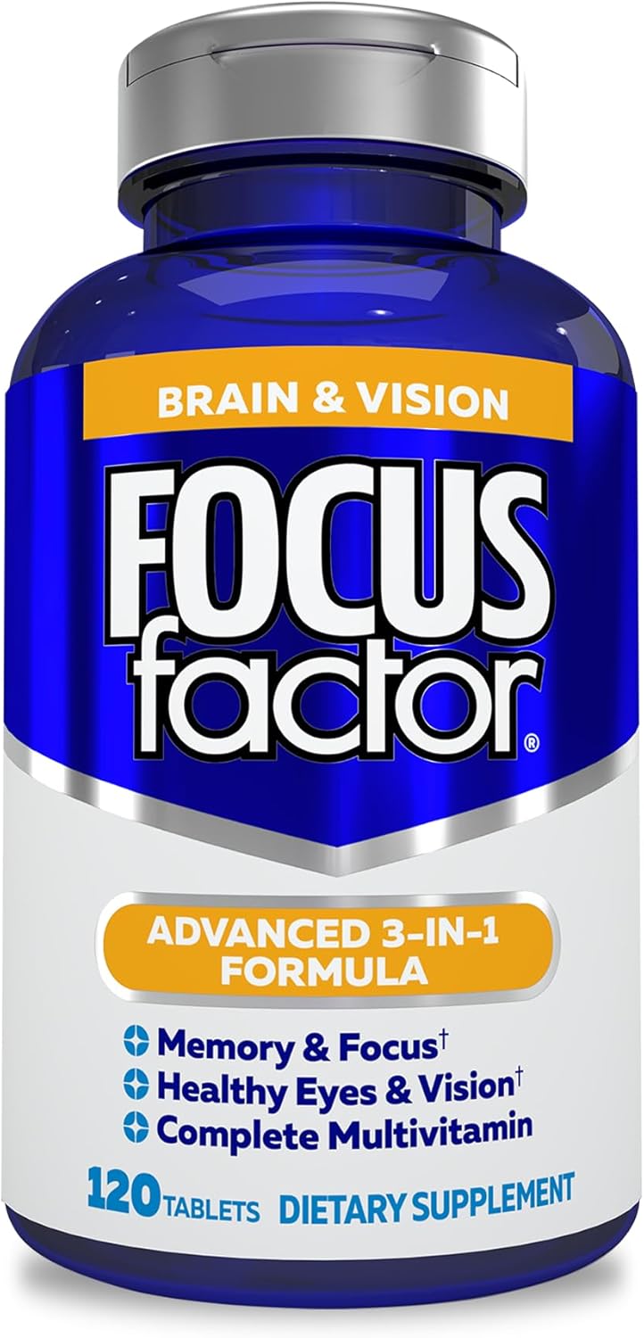 Focus Factor Brain and Vision Supplement with Lutein & Zeaxanthin - 120 Tablets - görsel 1