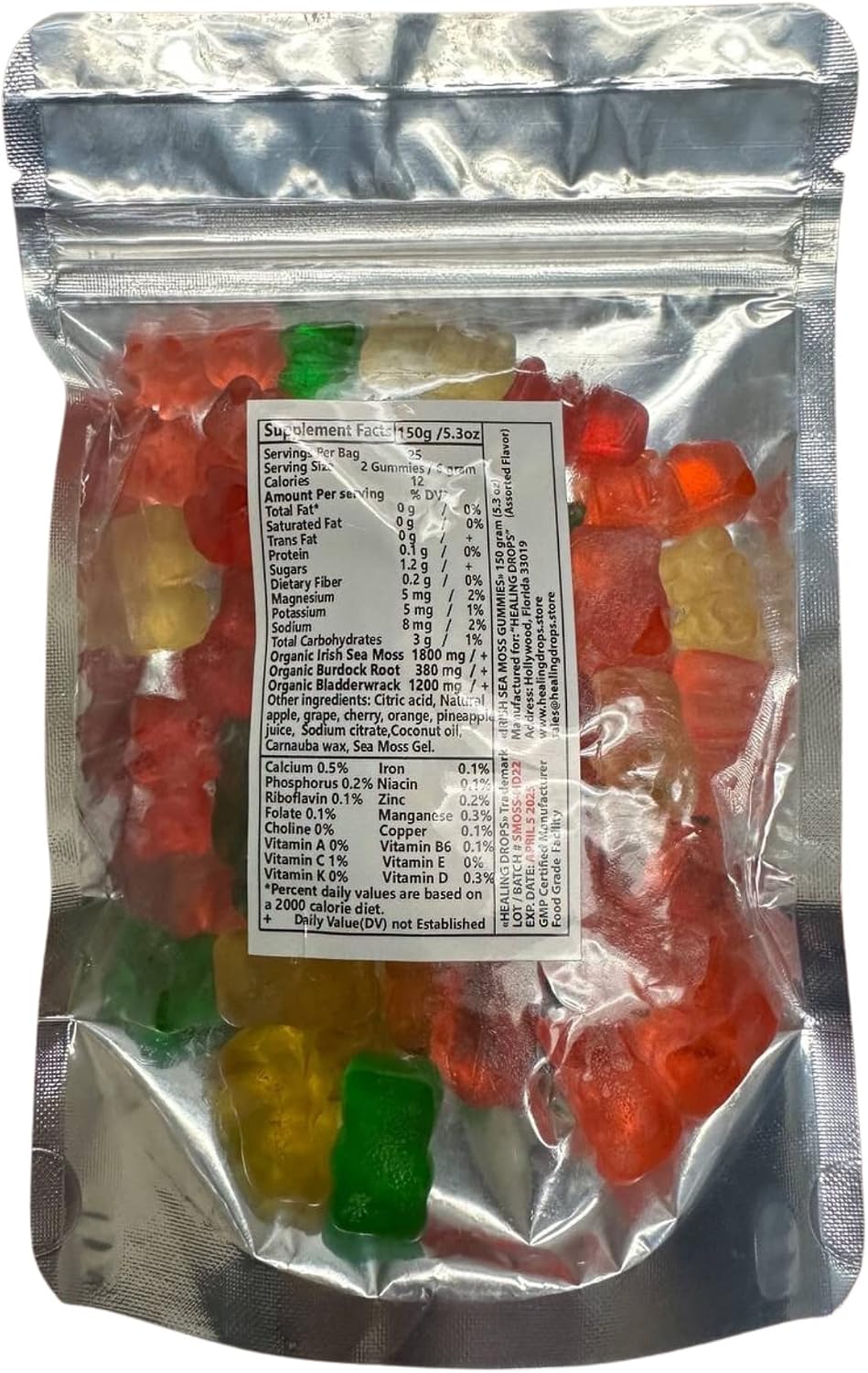 Sea Moss Gummies - Irish Sea Moss with Bladderwrack & Burdock Root - Raw Organic Wildcrafted - Vegan Non-GMO - Immune Support & Detox (Assorted Flavours) - görsel 8