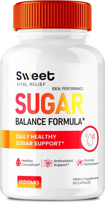 Sweet Vital Relief Blood Balance Formula – Official Blood Support Supplement Capsules (60 Capsules)