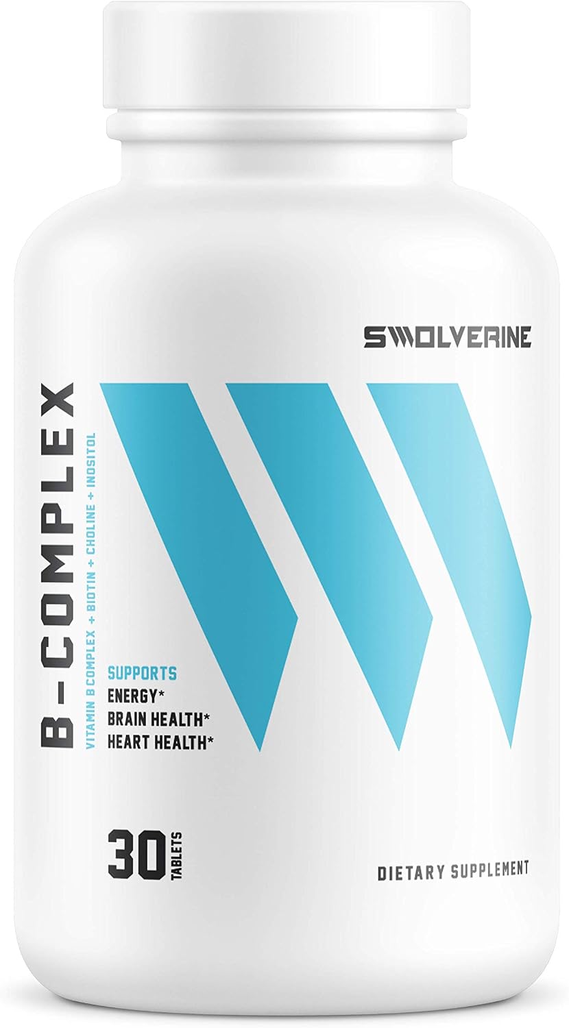 Swolverine B-Vitamin Complex | B-Complex Supplement with All 8 B Vitamins, Choline, Inositol, Biotin - 30 Servings - görsel 1