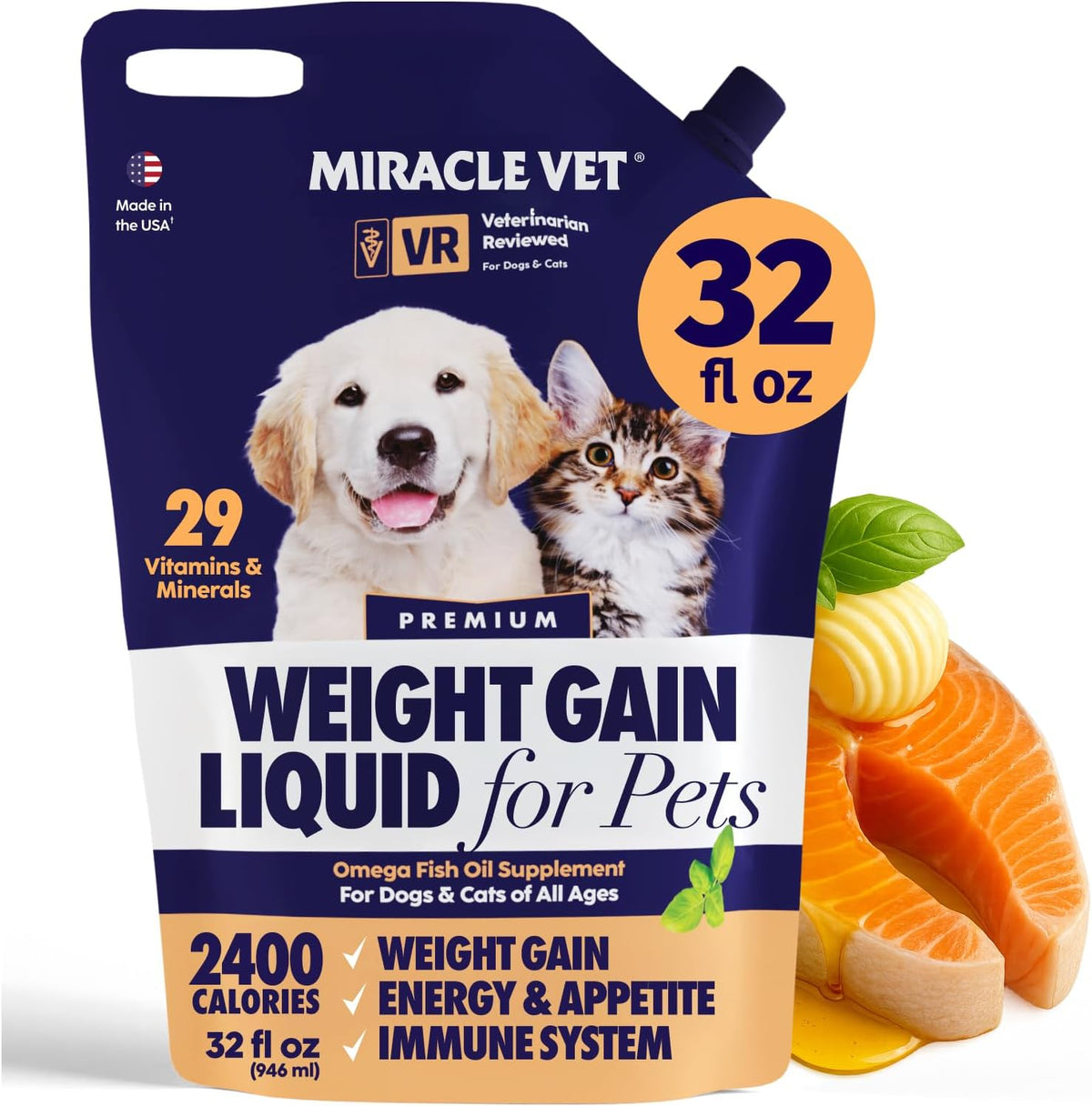 High-Calorie Weight Gainer for Dogs & Cats - Multivitamin Gel with Omega-3 Fish Oil and Calcium - görsel 1