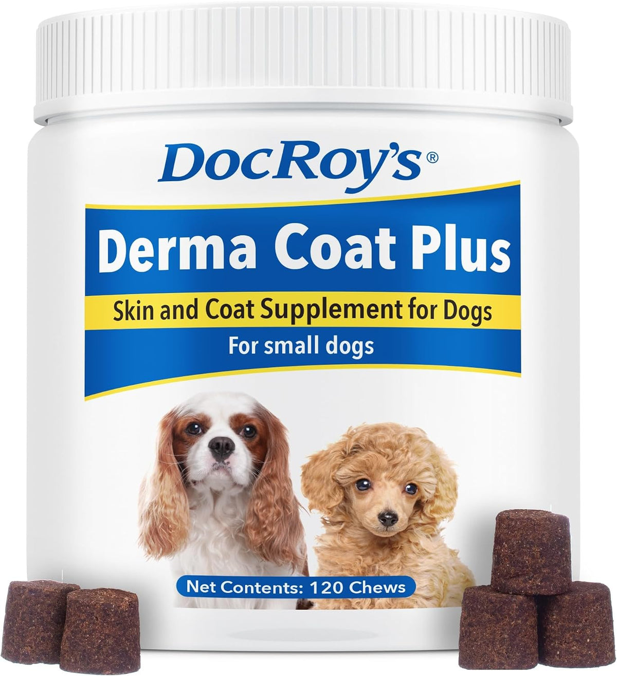 Doc Roy’s Derma Coat Plus Dog Supplement, Supports Healthy Skin, Coat & Nails, with Omega-3-6-9 Fatty Acids, Biotin & Antioxidants, 60 Chews for Medium and Large Dogs - görsel 10