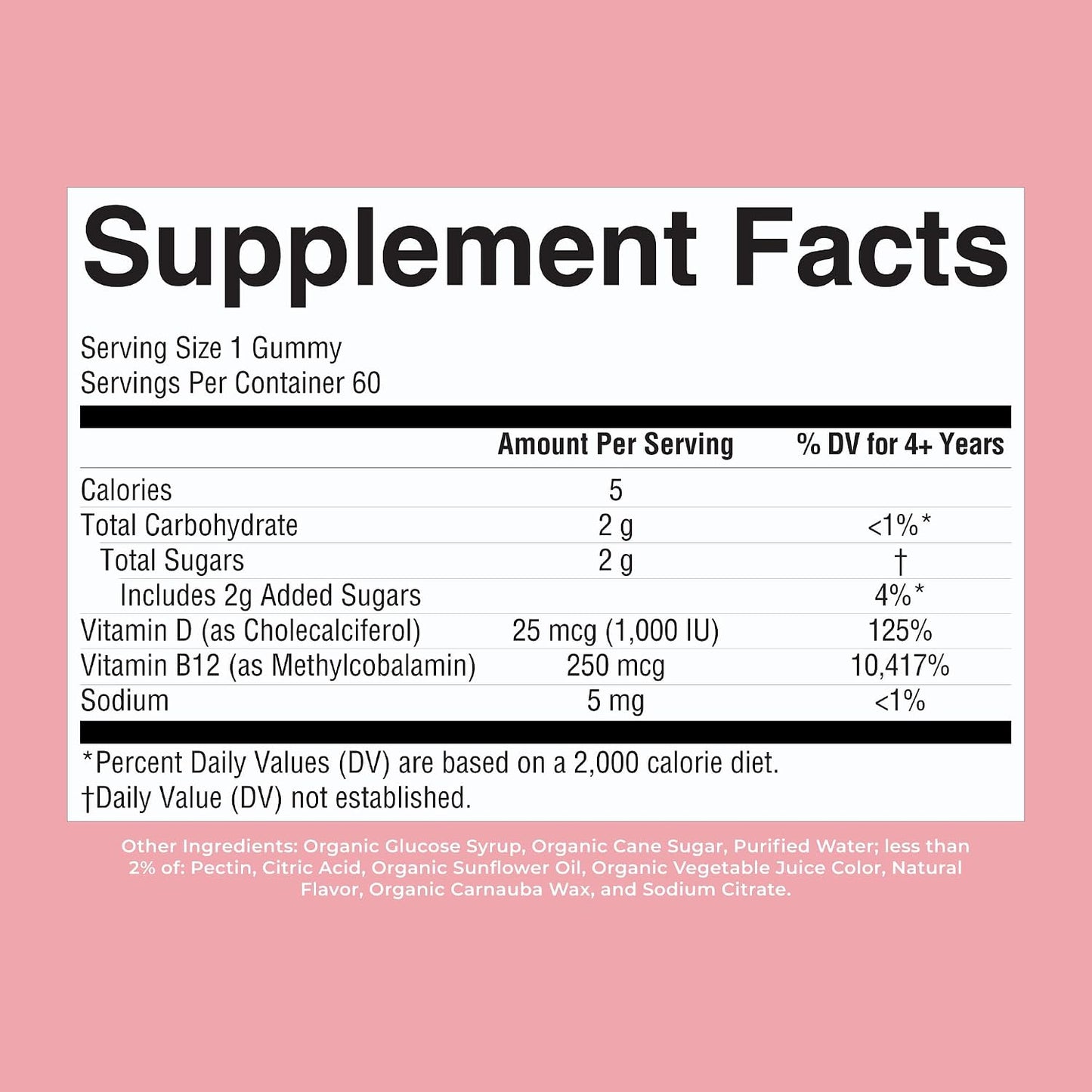 MaryRuth's Organic Vitamin D3 + B12 Gummies - 60 Gummies - görsel 8